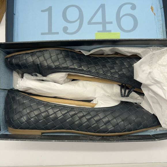 Bernardo Gwynn Woven Navy Glove Leather Ballet Flats SZ 8.5 New in Box - Picture 8 of 9
